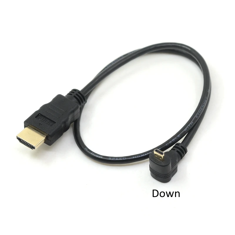 Micro HDMI совместимый Type D вверх и вниз левый правый угловой локтевой кабель 50 см 3D 4K