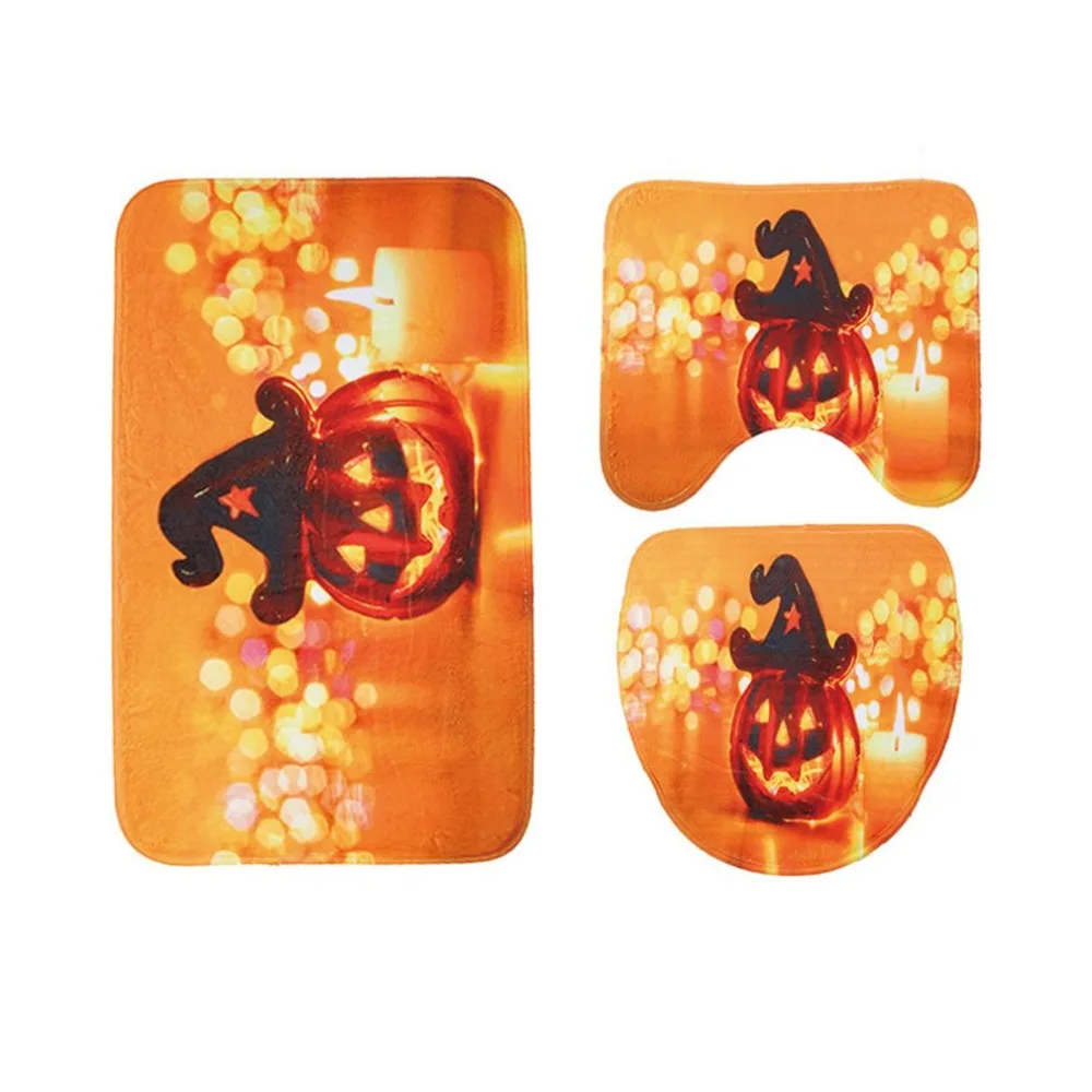 3 шт./1 компл. Хэллоуин Тыква серии туалет коврик костюм-тройка не скользит