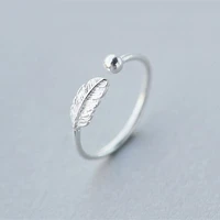 daisies personalized 925 sterling silver jewelry high quality featherleaf female simple design opening finger ring