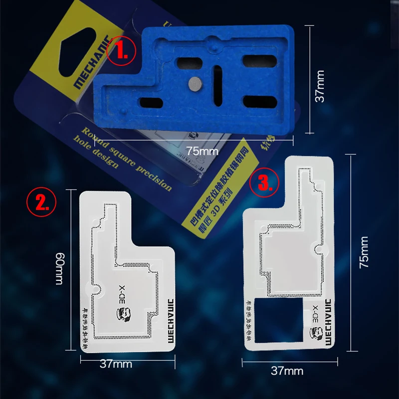 Трафарет MECHANIC 3D BGA шаблон для пайки iPhone X средний слой материнская плата