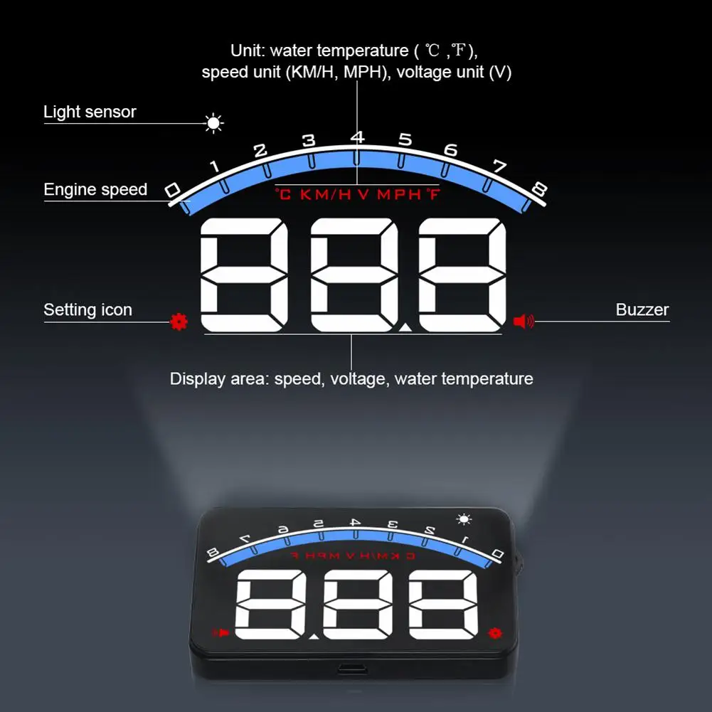 Adeeing Универсальный M6 HUD Дисплей автомобильный-Стайлинг Hud Дисплей превышение Предупреждение лобовое стекло проектор сигнализация