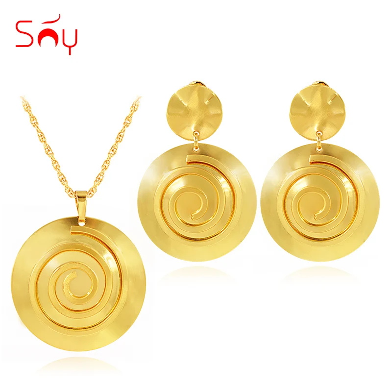 Sunny Jewelry Классические Ювелирные наборы для женщин колье серьги кулон Ювелирные наборы для вечерние свадебные Набор круглых украшений фурнитура