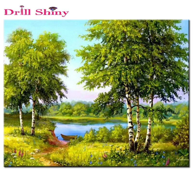 Набор для алмазной вышивки сделай сам крестиком из круглых страз с зеленым