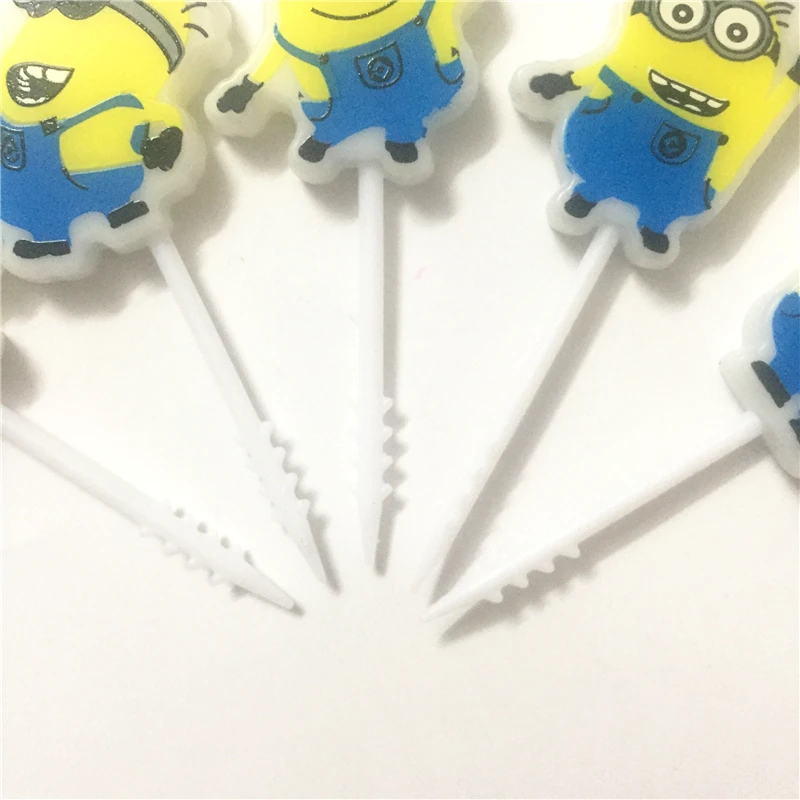 5pcs/set Yellow Mini Cartoon Theme Candle Birthday Cake Party Supplies Wedding Decoration | Дом и сад