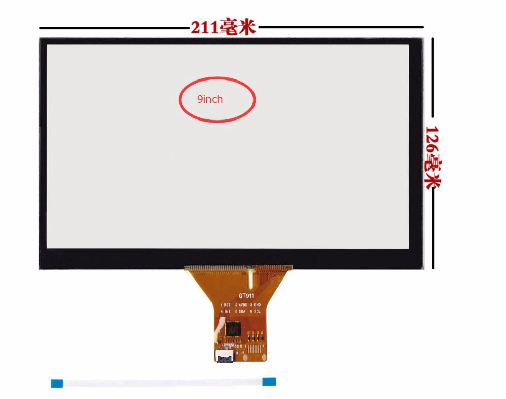 

9 inch capacitive touch screen car DVD navigation screen/GT911 6 pin / 211 * 126/6 line touch screen ribbon cable