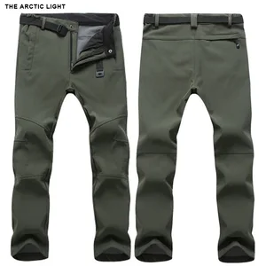 Легсветильник теплые зимние брюки с мягкой оболочкой для мужчин и женщин, водонепроницаемые уличные брюки для кемпинга и походов, флисовые ветрозащитные лыжные брюки
