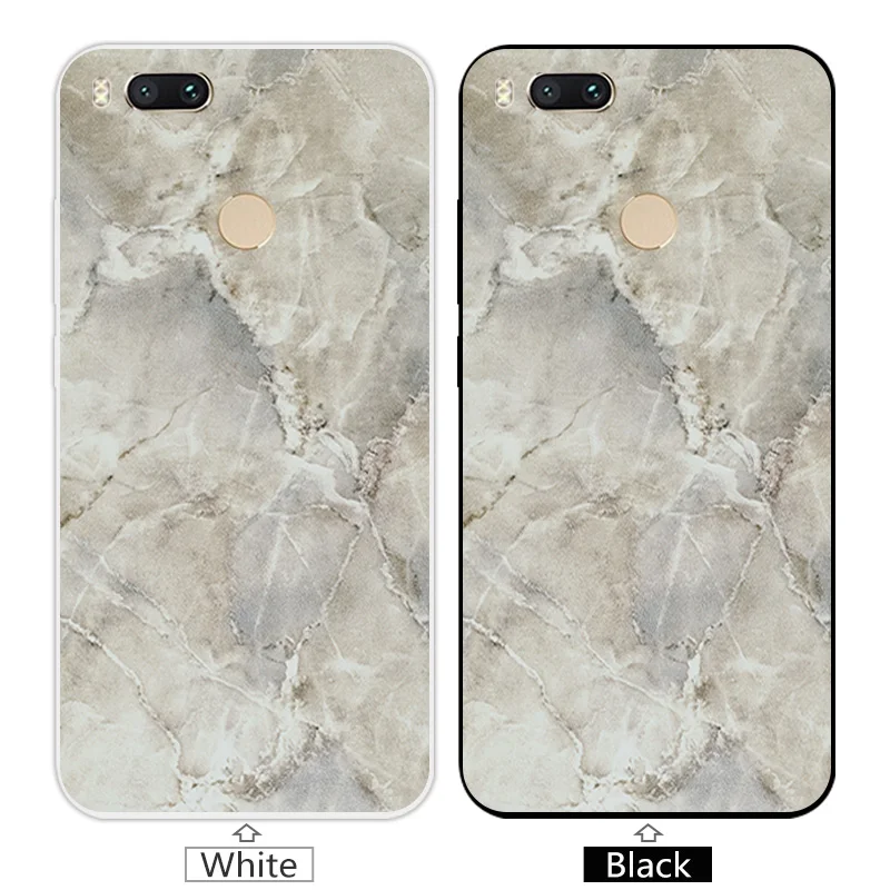 For Xiomi Mi A1 Cases Silicone for Xiaomi Black Back Matte Stone Cover Soft TPU Transparent Shell 5x Coque |
