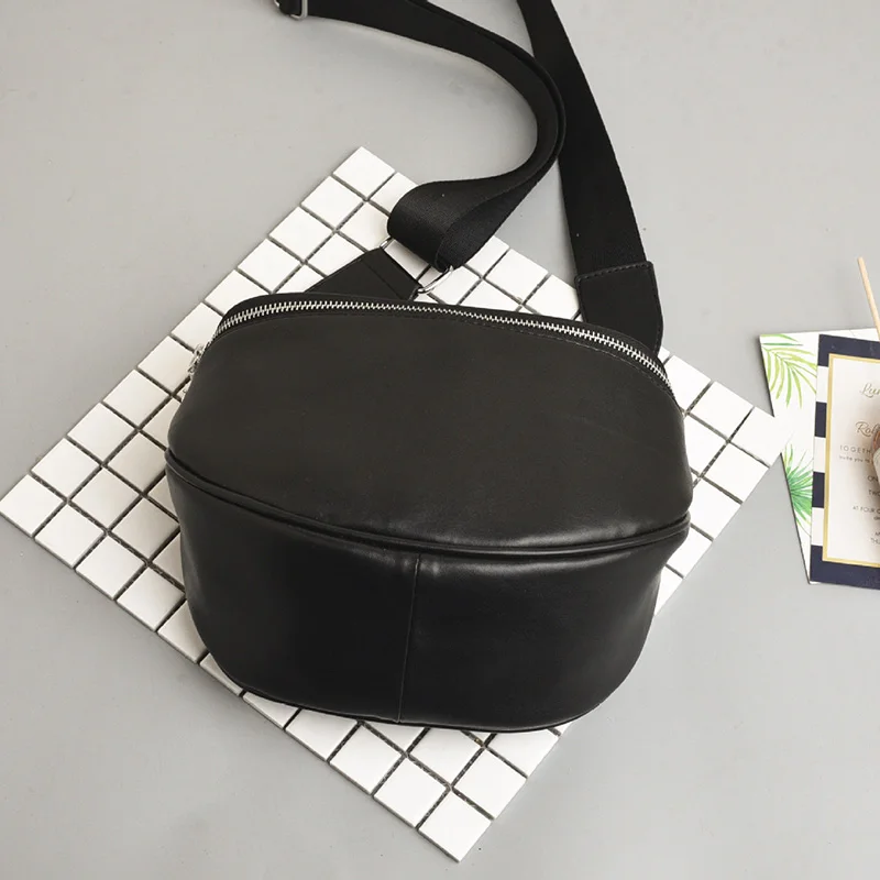 Сумка через плечо на поясе для мужчин и женщин pu кожа двойная молния повседневные