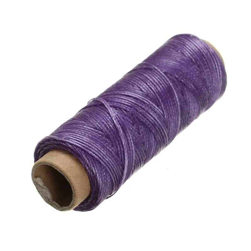 Purple 1 мм 50 м/рулон вощеная нить Хлопковый Шнур струнный ремешок ручная строчка нитки для кожи инструмент для рукоделия DIY Швейные аксессуары - Цвет: Purple