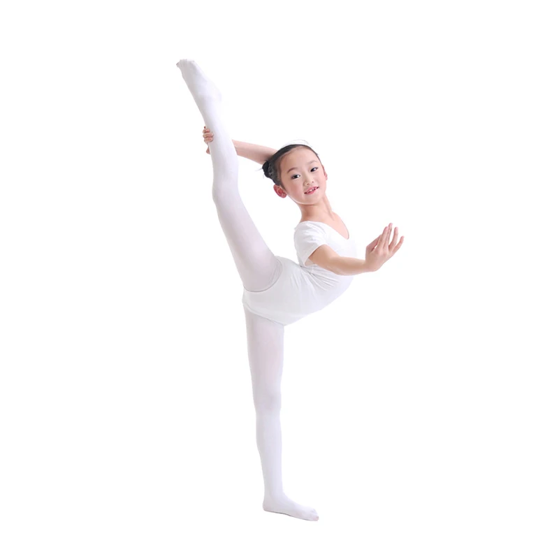 

2018 Flexible Nylon Girls Ballet Dance Tights White/ Nude Girl Kids Soft Pantyhose 90D