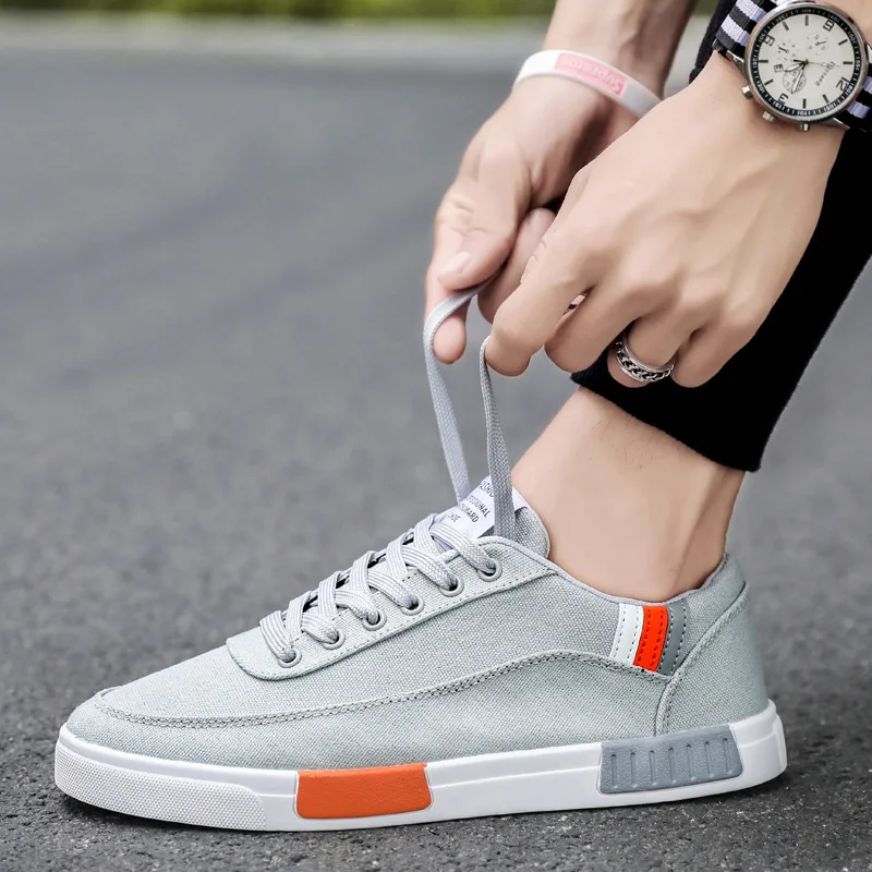 Классическая мужская парусиновая обувь удобная на шнуровке Chaussure модная