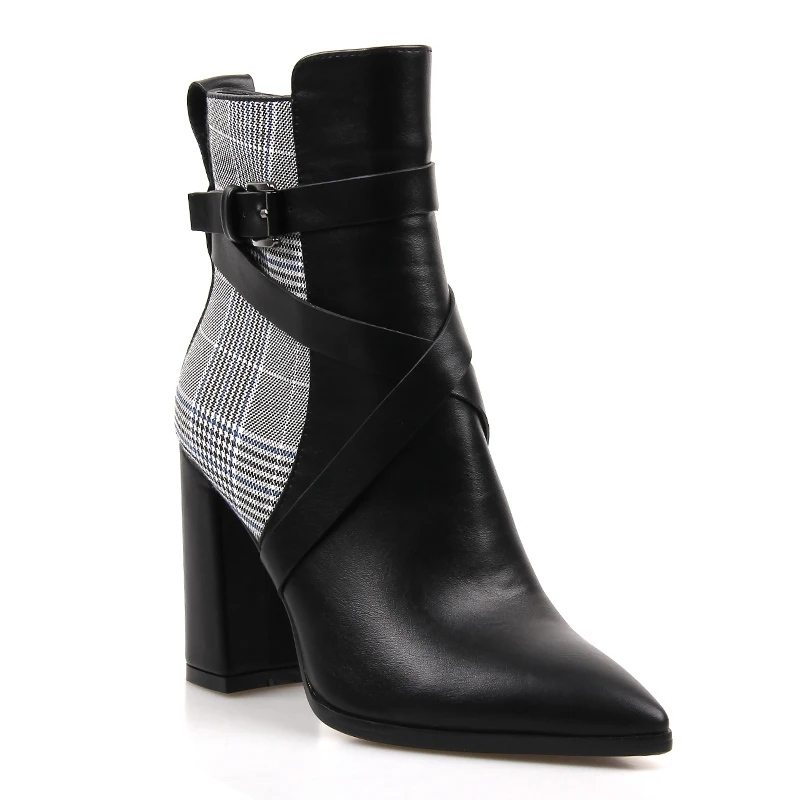 Женские ботильоны с острым носком Perixir хлопковые тканевые короткие ботинки на