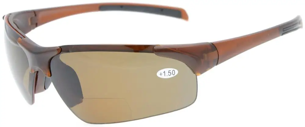 TH6186 бифокальные Eyekepper TR90 небьющиеся спортивные half-оправы бифокальные очки+ 1,0/1,5/2,0/+ 2,5/+ 3,0 - Цвет оправы: Brown Frame