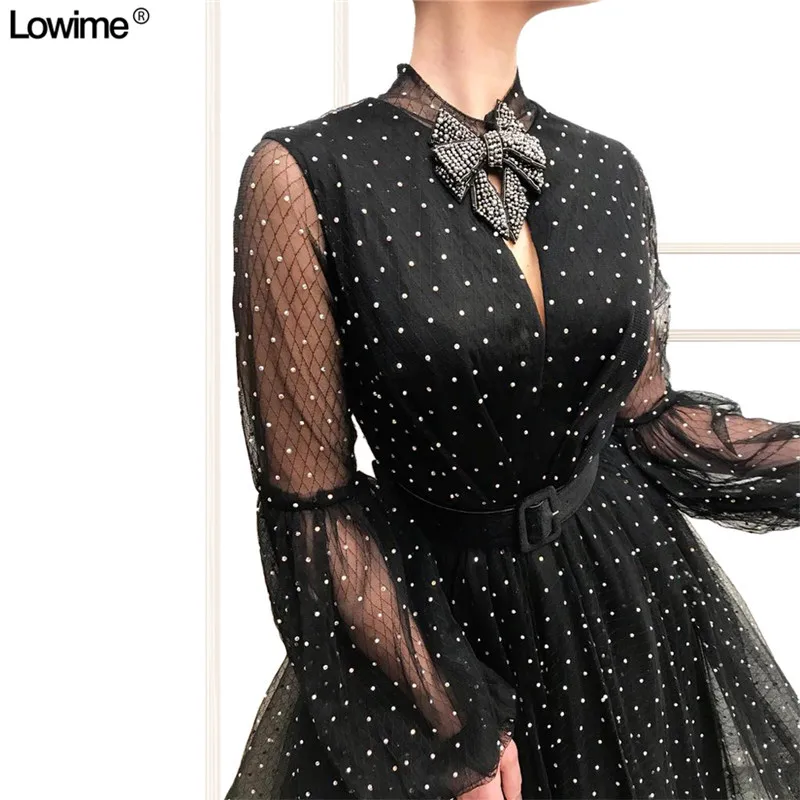 Платье с длинным рукавом Lowime Abiye Gece Elbisesi вечернее светоотражающее платье А