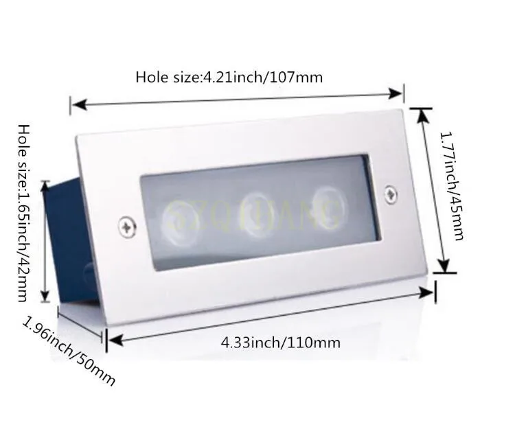 Светодиодный светильник 3x2 Вт подземный светильник Встраиваемая лестница Paitio Точечный светильник напольный садовый пейзаж наружное настенное освещение