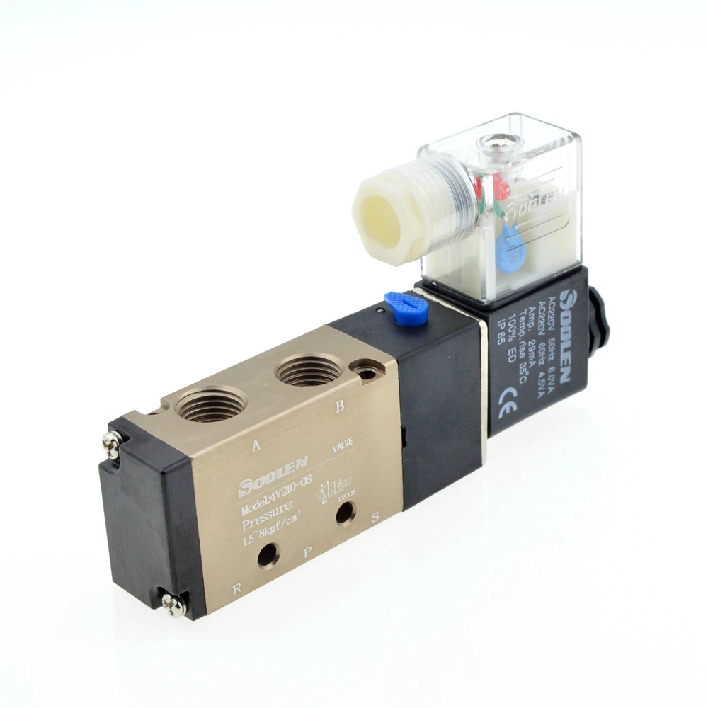 4V210 08 AC220V 110В постоянного тока 12В 24В 2 положения 5 портов/способ одной катушки