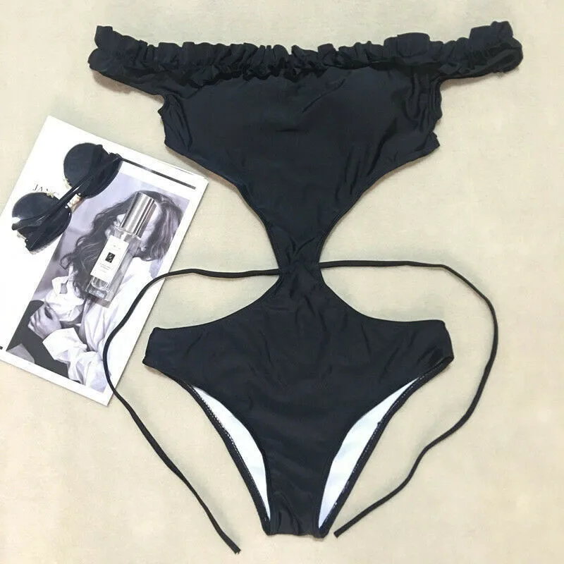 Женский комбинезон боди сексуальный черный красный милый цельный пляжная одежда