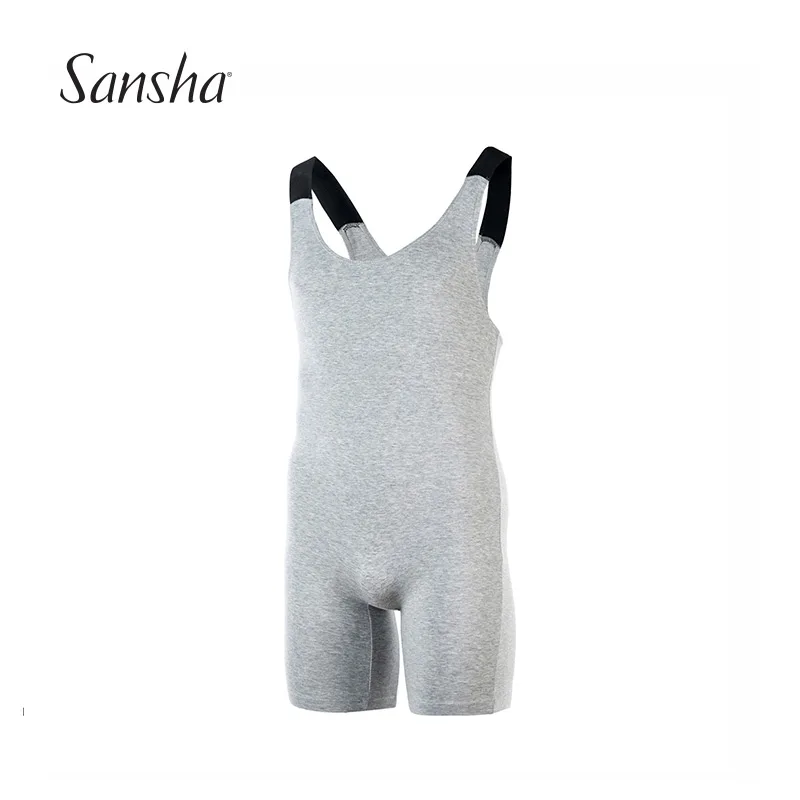 Мужской комбинезон без рукавов Sansha профессиональный из хлопка и лайкры для