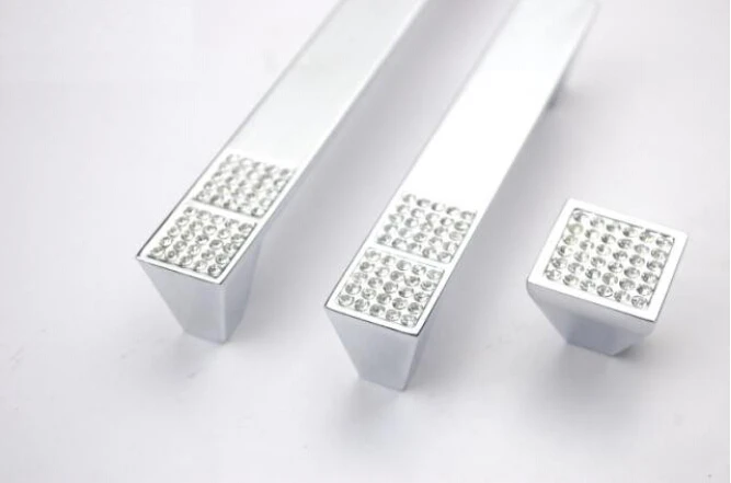 

Clear Glass Crystal Kitchen Cabinet Drawer Pulls Handles (C.C.:160,Length:177mm)