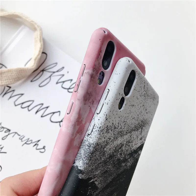 Жесткий чехол LANCHE для телефона Huawei P Smart, мраморный чехол для телефона Huawei P20 Lite Mate 20 Pro, чехол для Honor 10 lite