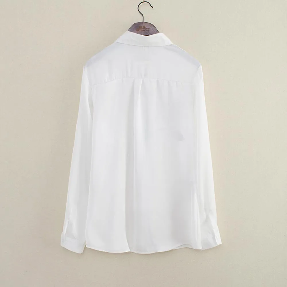 Рубашка с шифоном и цветочной розой 2016 летняя блузка отложным воротником |