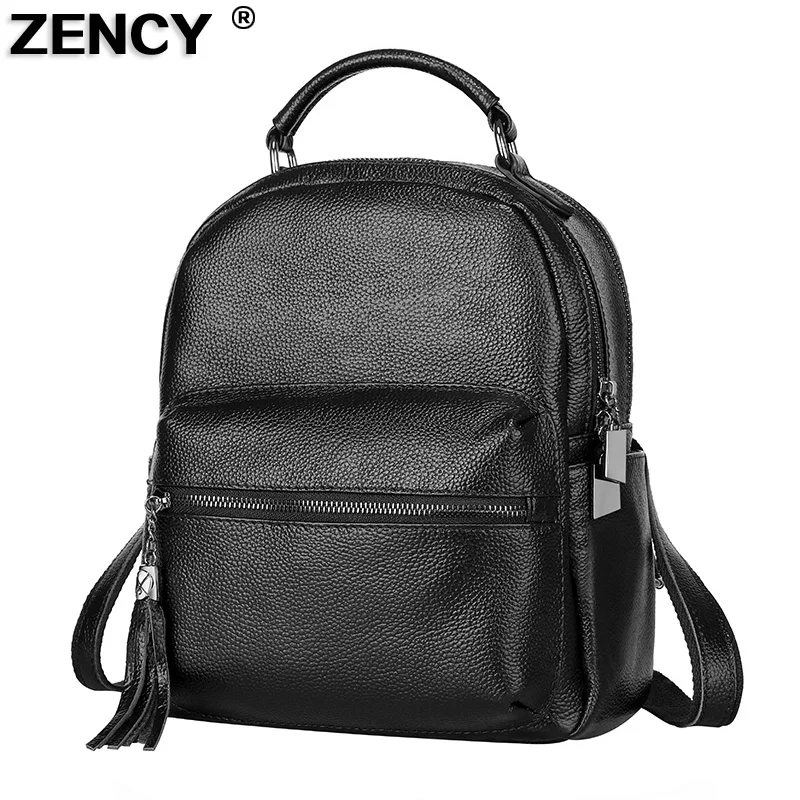 ZENCY 2019 из мягкой воловьей кожи женские рюкзаки натуральной популярные модные