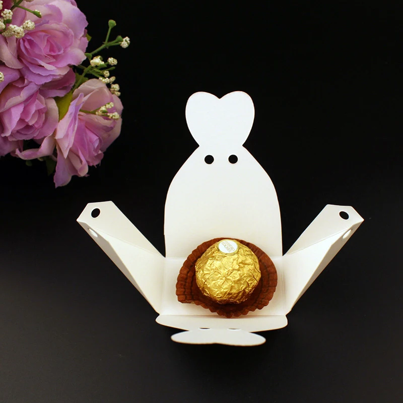 10pcs Bride and Groom Candy Box for Wedding Sweet Bag Favors GiftS Guest Ribbon Mariage Souvenirs Decoration | Дом и сад