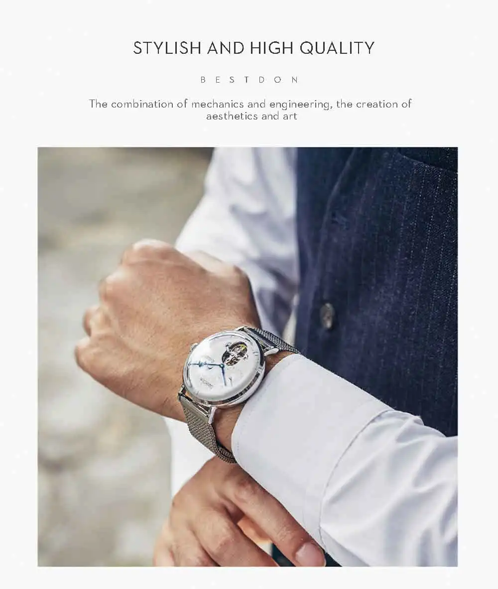 Bestdon Switzerland Tourbillon Moonphase Мужские автоматические механические часы Relogios Masculino водонепроницаемые спортивные часы с подарочной коробкой