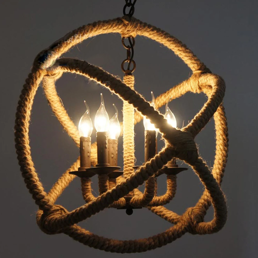 Винтажный подвесной светильник для бара кованое железо промышленное освещение