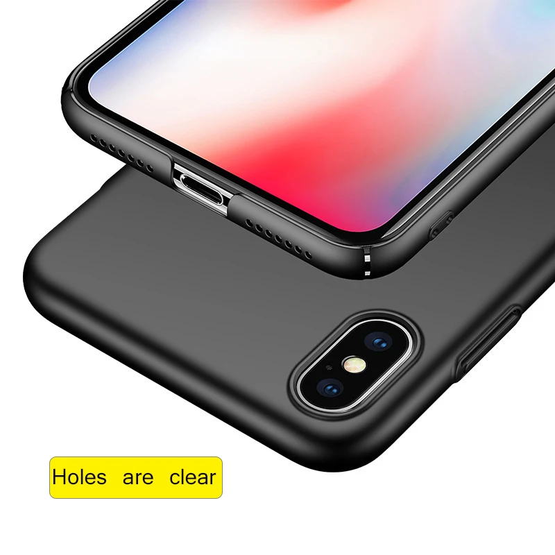 XS Max чехол для iPhone XS чехол для iPhone XR чехол жесткая задняя крышка из ПК Mofi для iPhone X чехол однотонный цвет чистый черный красный