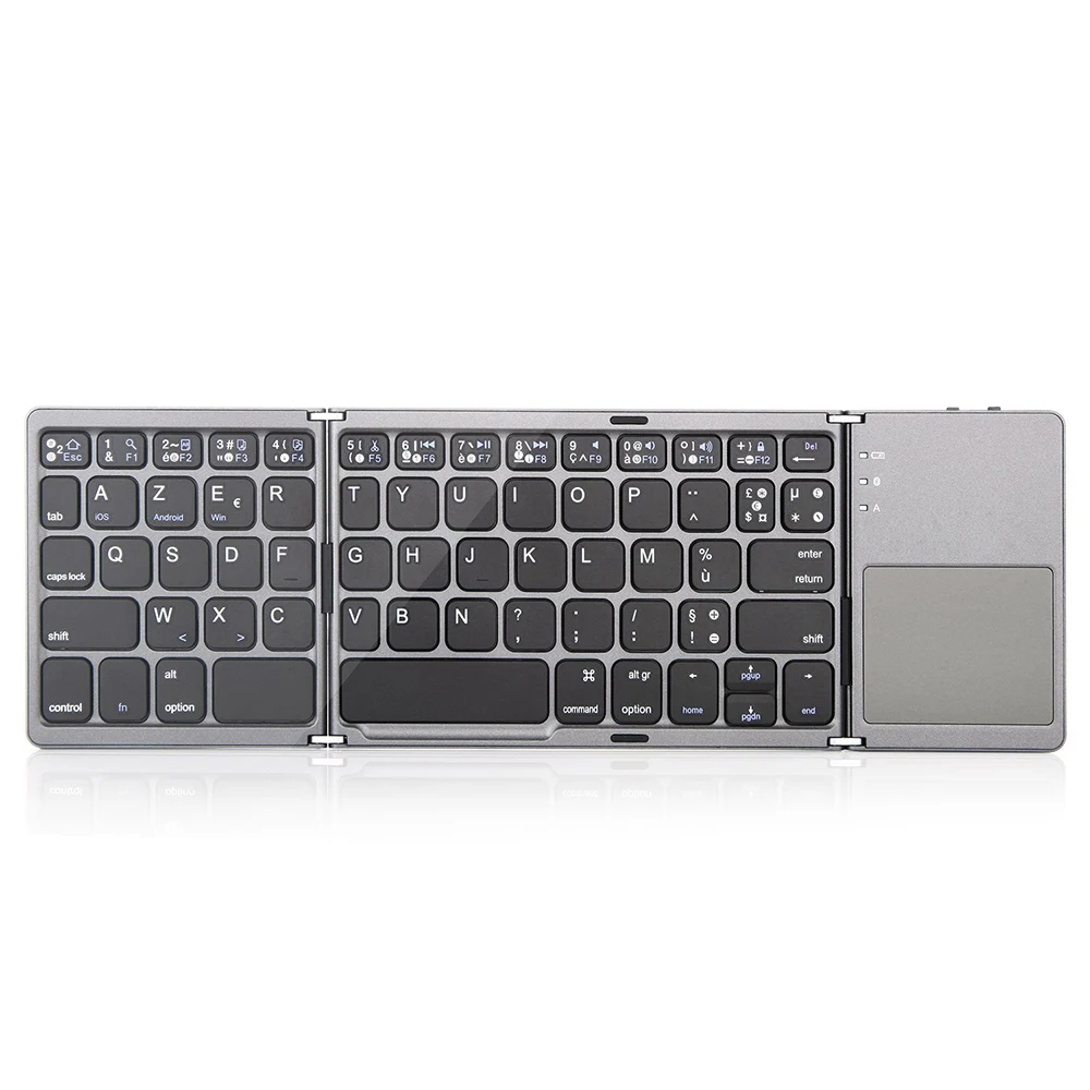 Zienstar AZERTY французский Tri Складная Беспроводная bluetooth клавиатура с Ttouchpad для Ipad Iphone
