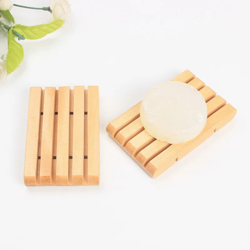 100pcs Natural Wooden Soap Tray Holder Rack Plate Box Container Dish Bathroom Accessories lin3853 | Дом и сад