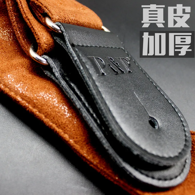 Красный ремешок из натуральной кожи для гитары электрогитары Мягкий ремень с