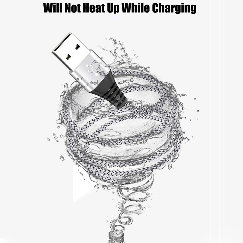 USB кабель в нейлоновой оплётке со светодиодной подсветкой 2 4 А|Зарядные