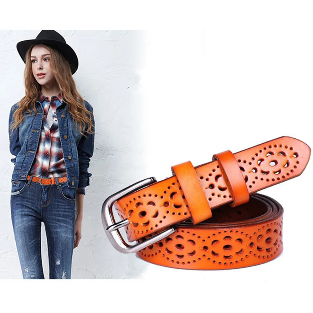 Пояс из натуральной кожи Женский широкий пояс без сверления роскошный для