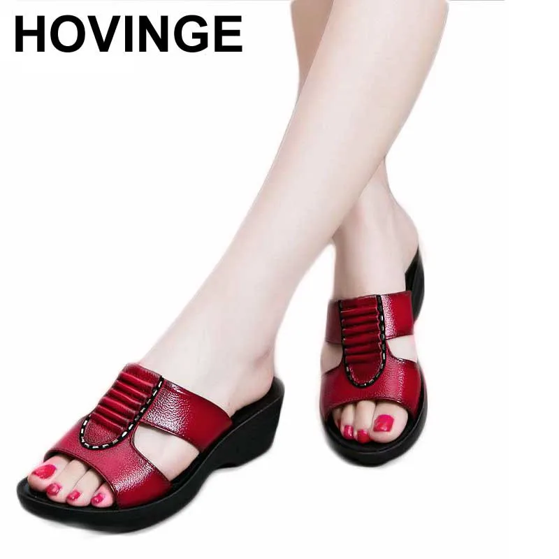 HOVINGE новые летние тапочки для мамы Модные женские шлепанцы Мягкая и удобная обувь