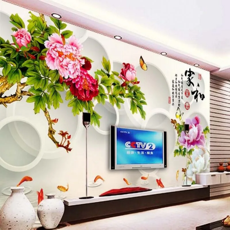 

beibehang Large custom HD wallpaper home and rich 3D stereo TV living room background home decoration