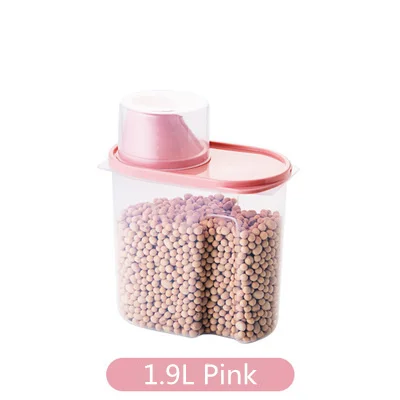 1.9L Pink 1 шт. JiangChaoBo пластиковые герметичные банки кухонные коробки для хранения цельного зерна пищевые банки резервуары для хранения - Цвет: 1.9L Pink