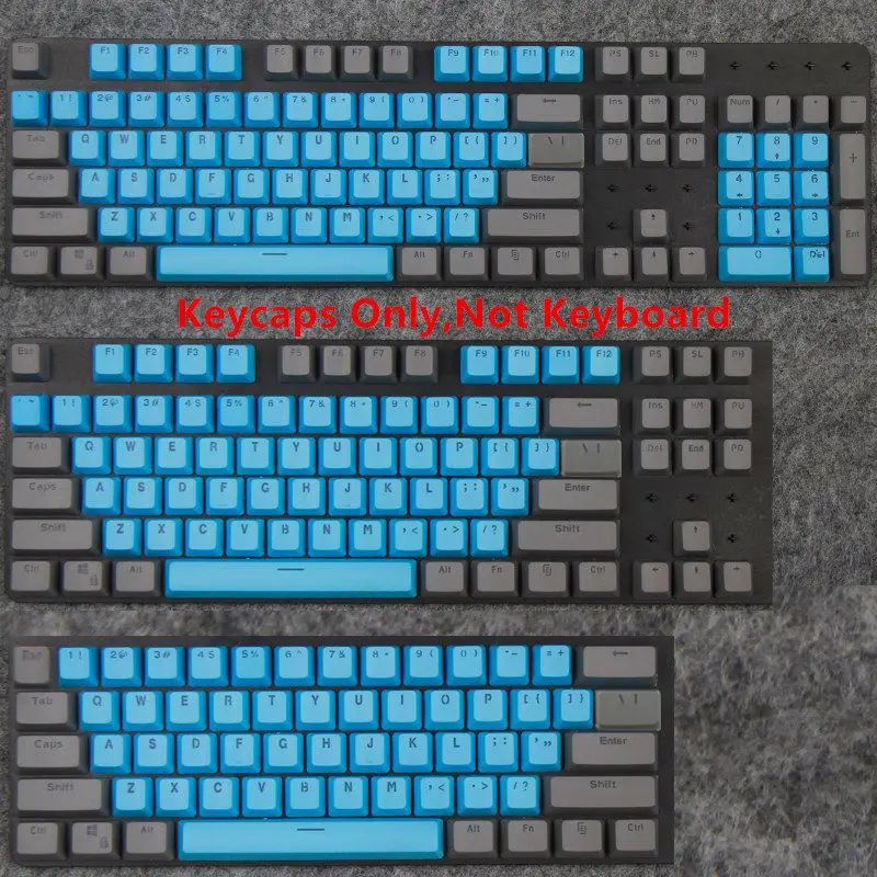 87/104 клавиши Pulse PBT Keycap набор ANSI полупрозрачных ключей с подсветкой OEM колпачки для