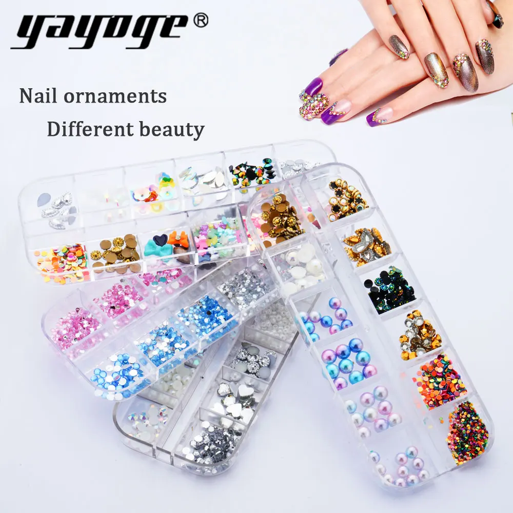 Yayoge nail art glitter decorations Rhinestones for nails accessoires design a manicure crystals glass colorful | Красота и здоровье