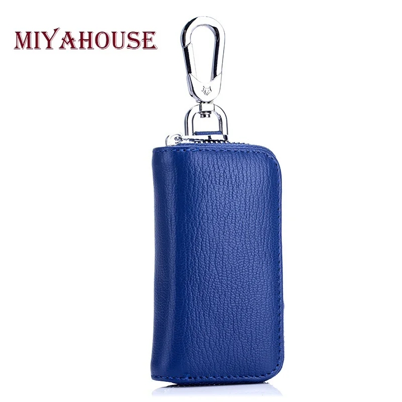 Miyahouse натуральная кожа унисекс ключ кошельки Мужской автомобильный держатель ключа кошелечного типа Женский брелок чехлы кейс на молнии сумка бумажник кошелек