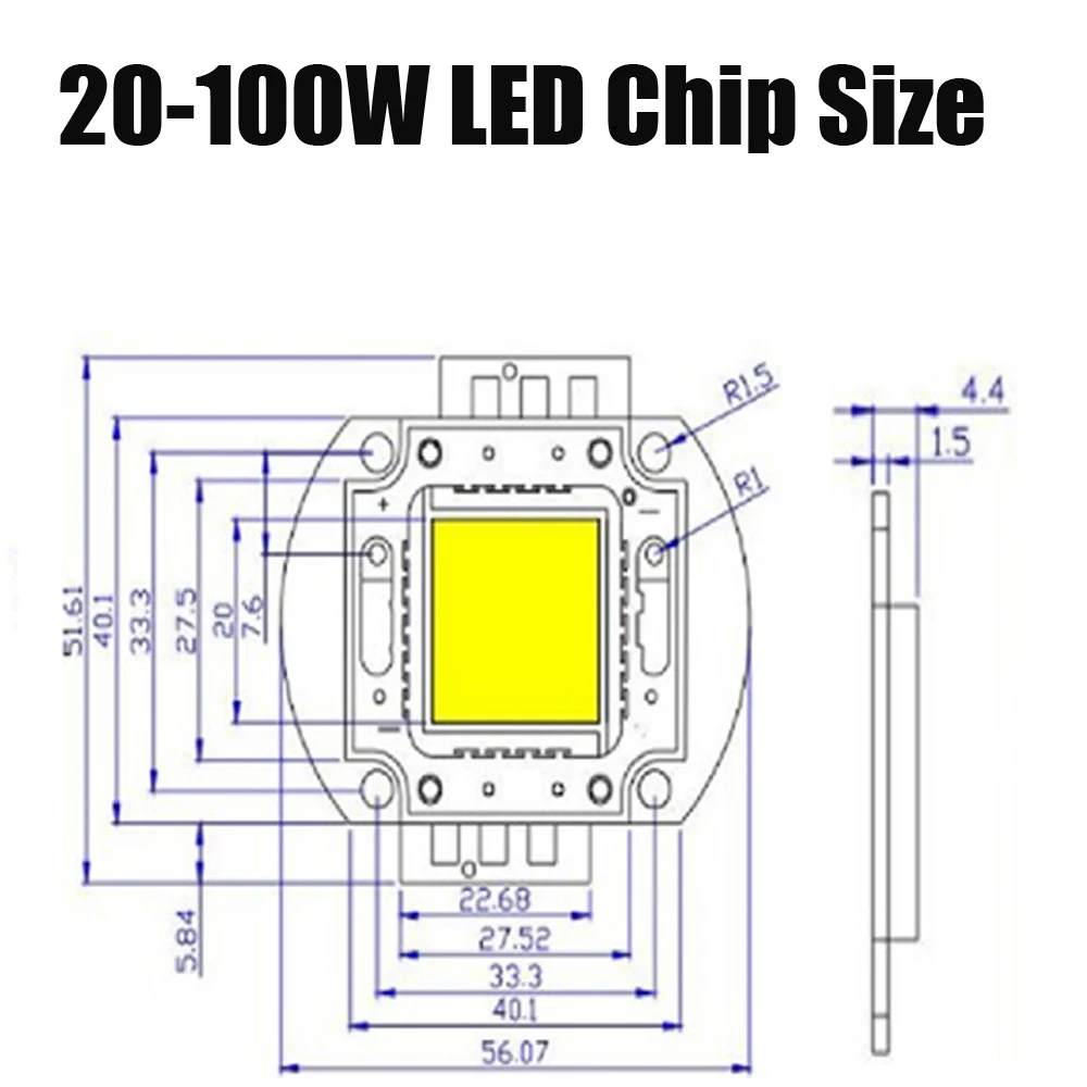 Высокомощный светодиодный SMD COB Чип лампы 1 Вт 3 5 10 20 30 50 100 темно красный нм для