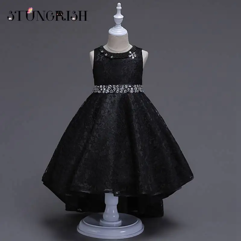 Baby girl clothes sleeveless solid color luxury trailing dress summer fashion princess ball party wedding flower girls | Детская одежда
