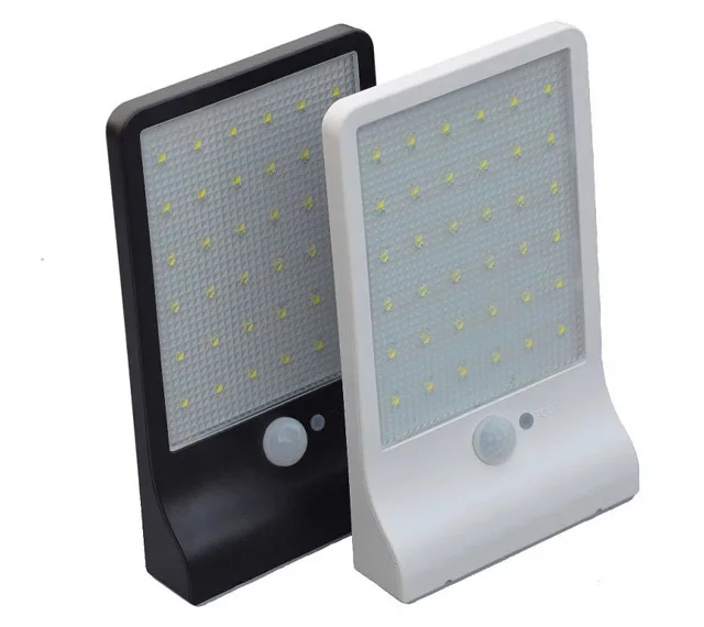 36 LEDS Without Pole 48 светодиодный уличный светильник на солнечной батарее с датчиком движения, лампы для садовой безопасности, уличный водонепроницаемый настенный светильник с пультом дистанционного управления - Испускаемый цвет: 36 LEDS Without Pole