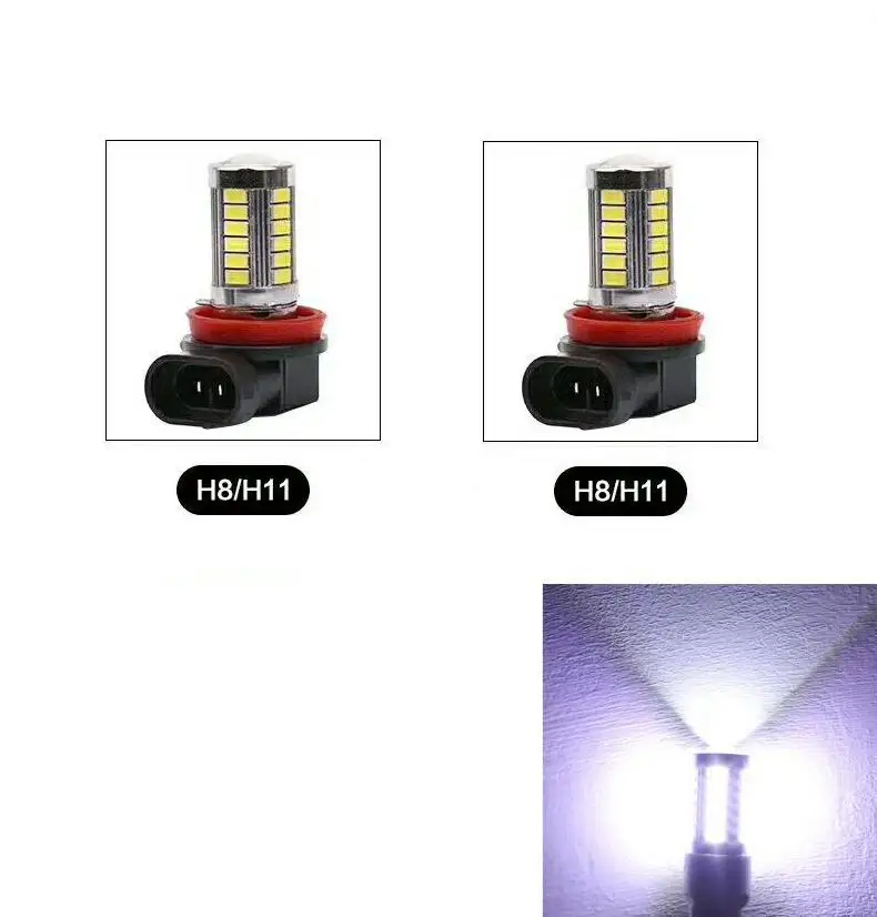 2 шт. H8 H11 светодиодный автомобильный светильник лампочка 33 SMD 9005 hb3 HB4 9006 h4 h7 p13w H16 5630