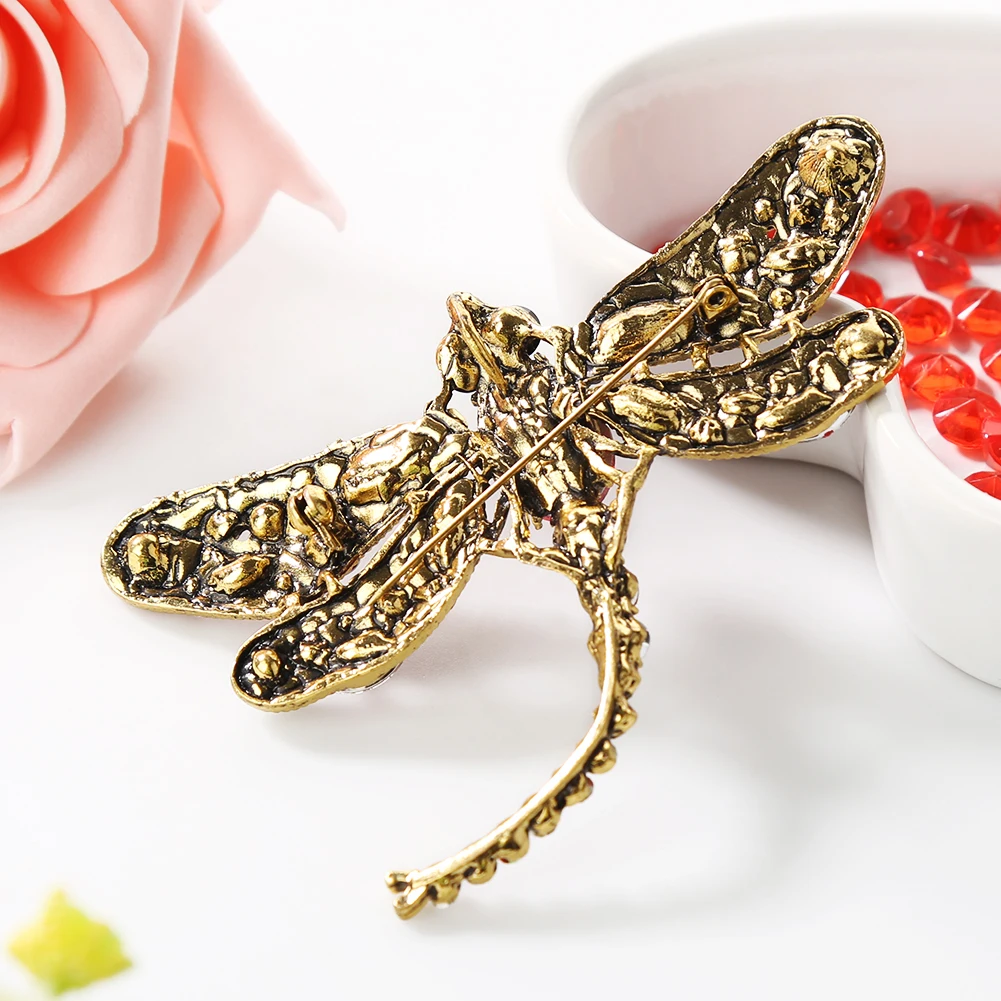 Лидер продаж модная женская брошь в форме стрекозы милые стразы заколка на шарф
