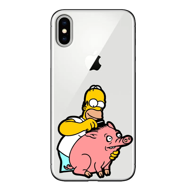Прозрачный мягкий чехол для телефона из ТПУ с изображением Симпсонов iPhone 11 11Pro MAXX