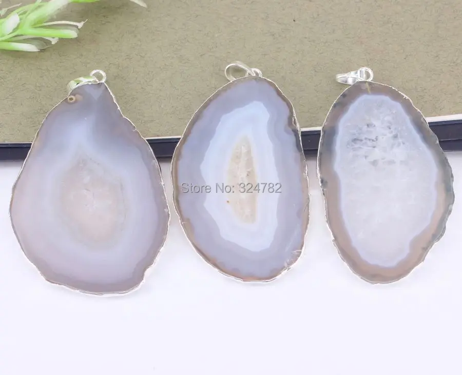 5 шт. модный посеребренный натуральный камень кулоны очаровательный кулон в