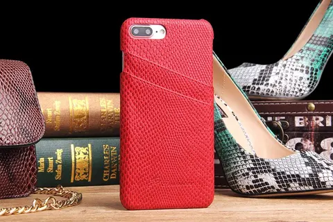 Чехол из натуральной кожи со змеиным принтом для iPhone 7 Plus, задняя крышка с слотами для карт, защитная пленка для экрана, бесплатный подарок