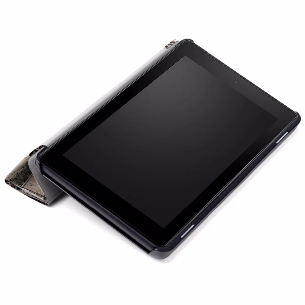 Для Amazon Новый Kindle Fire 7 2017 0 дюймов чехол тонкий для огонь Smart печати флип кожа Стенд